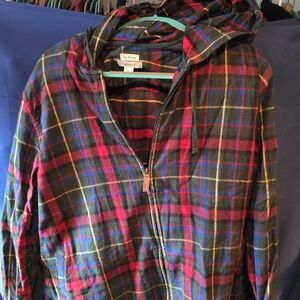 L.L. Bean Multicolor Plaid Hoodie Sweatshirt